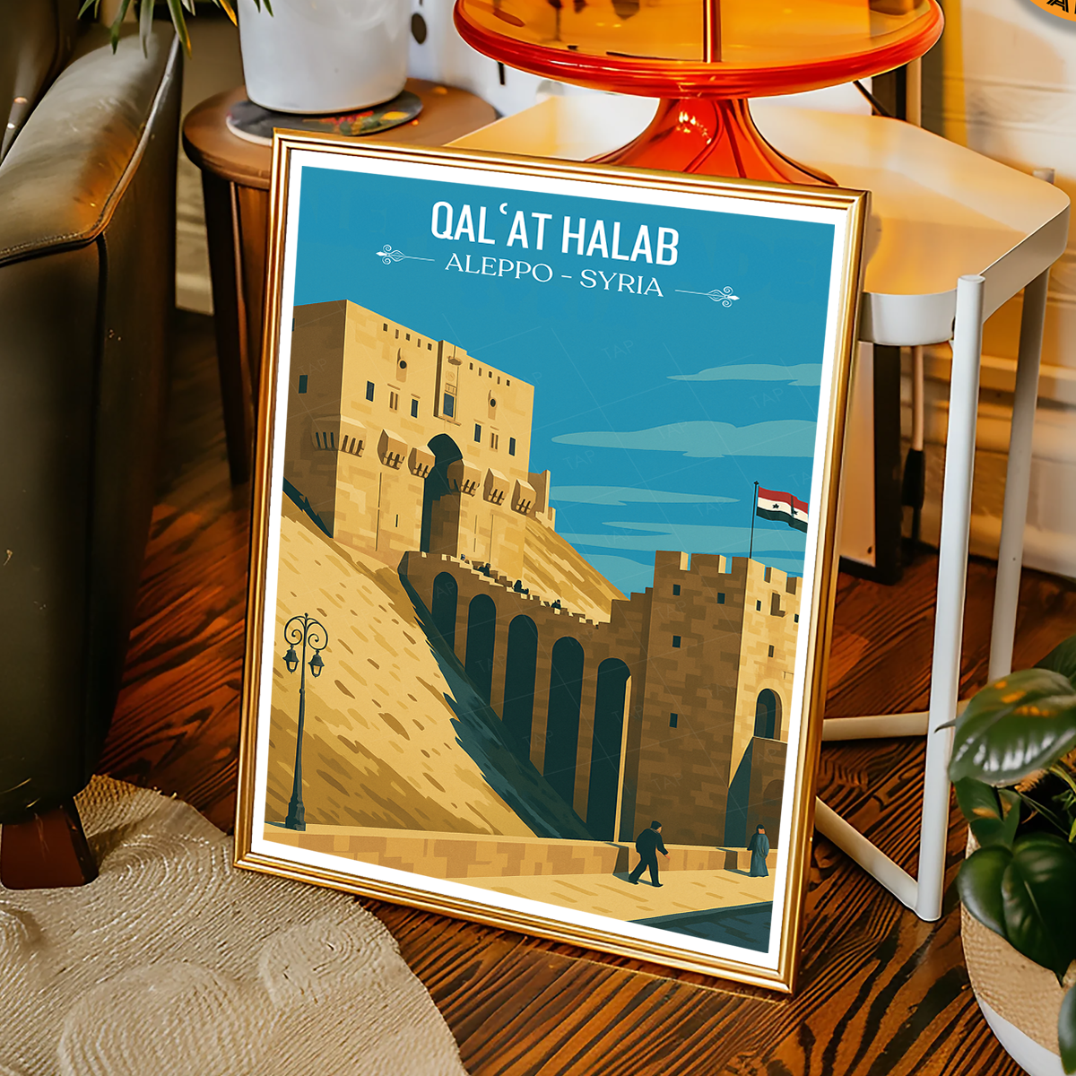 Qalʿat Halab - Syria - Travel Poster Print Modern Style Wall Art