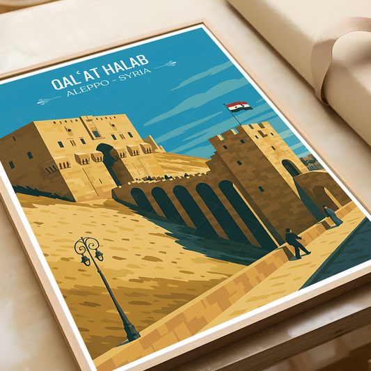 Qalʿat Halab - Syria - Travel Poster Print Modern Style Wall Art - Art Print - Travel Art Poster
