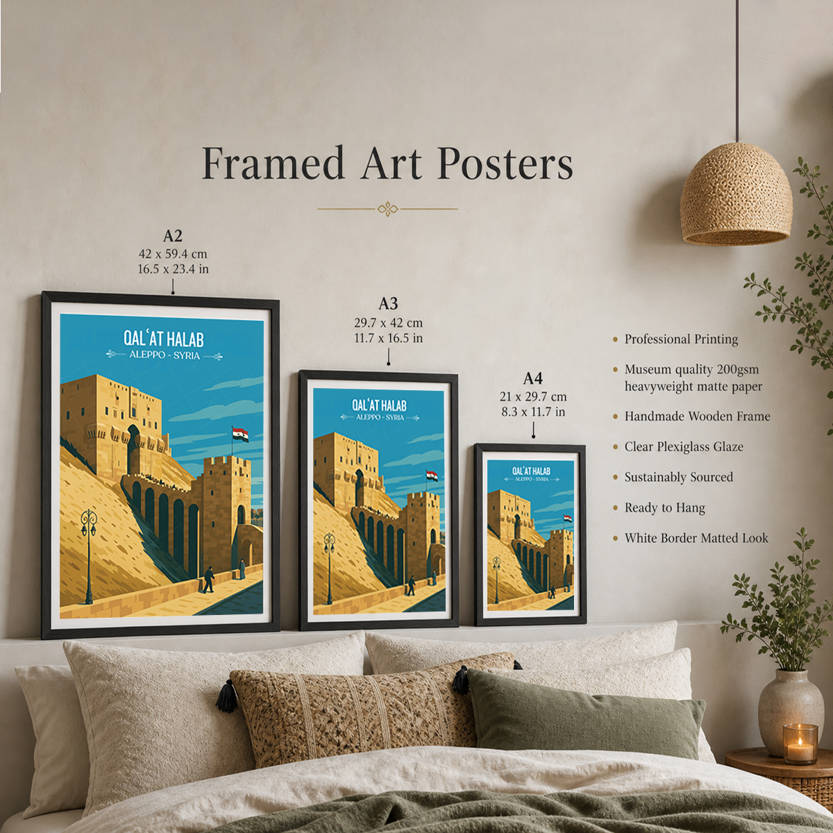 Qalʿat Halab - Syria - Travel Poster Print Modern Style Wall Art