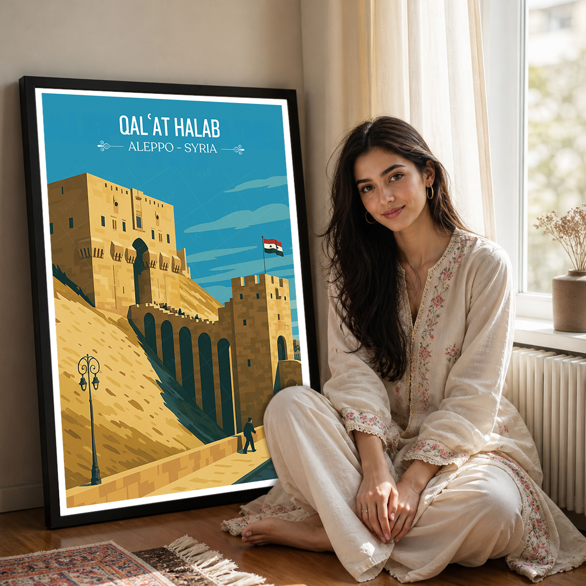 Qalʿat Halab - Syria - Travel Poster Print Modern Style Wall Art