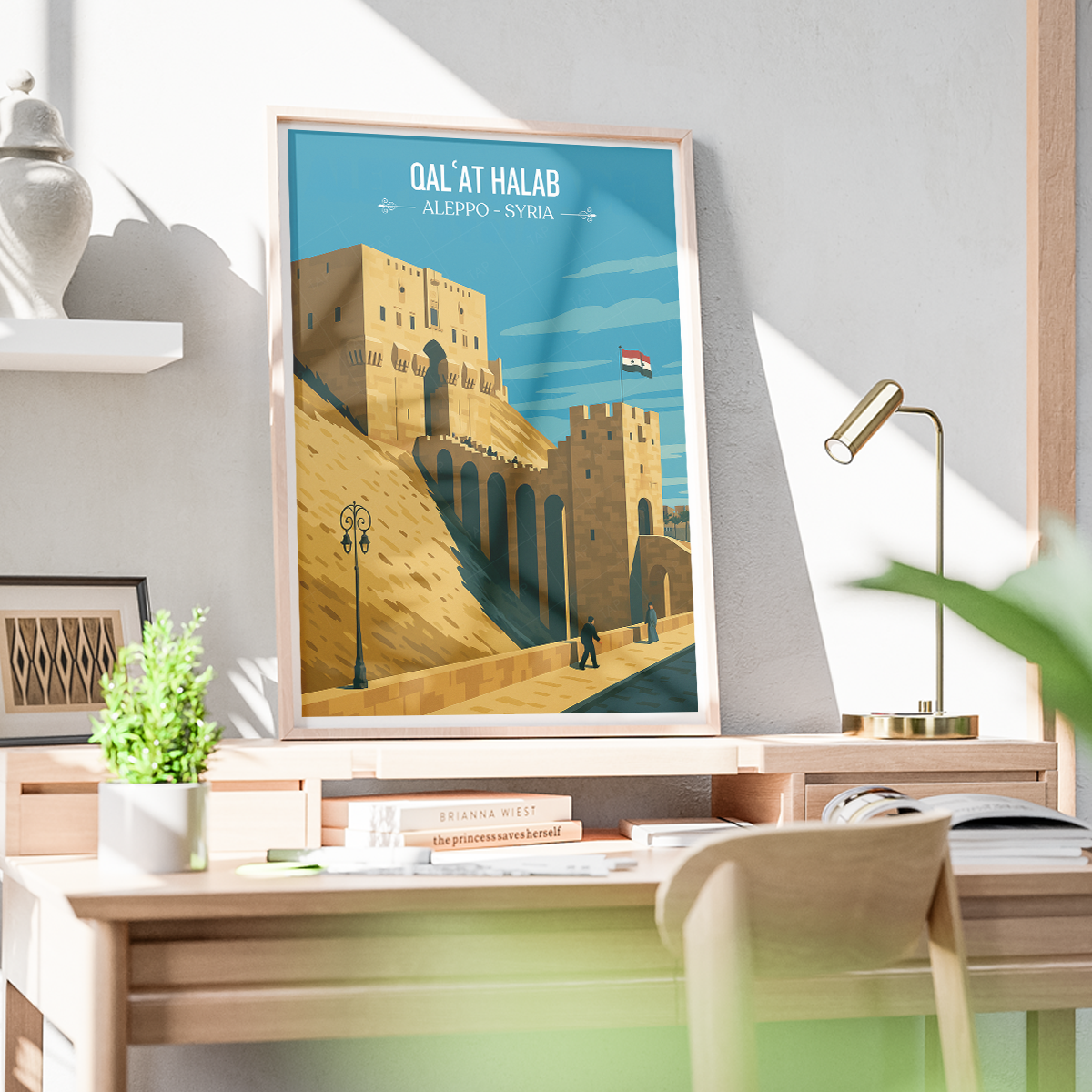 Qalʿat Halab - Syria - Travel Poster Print Modern Style Wall Art