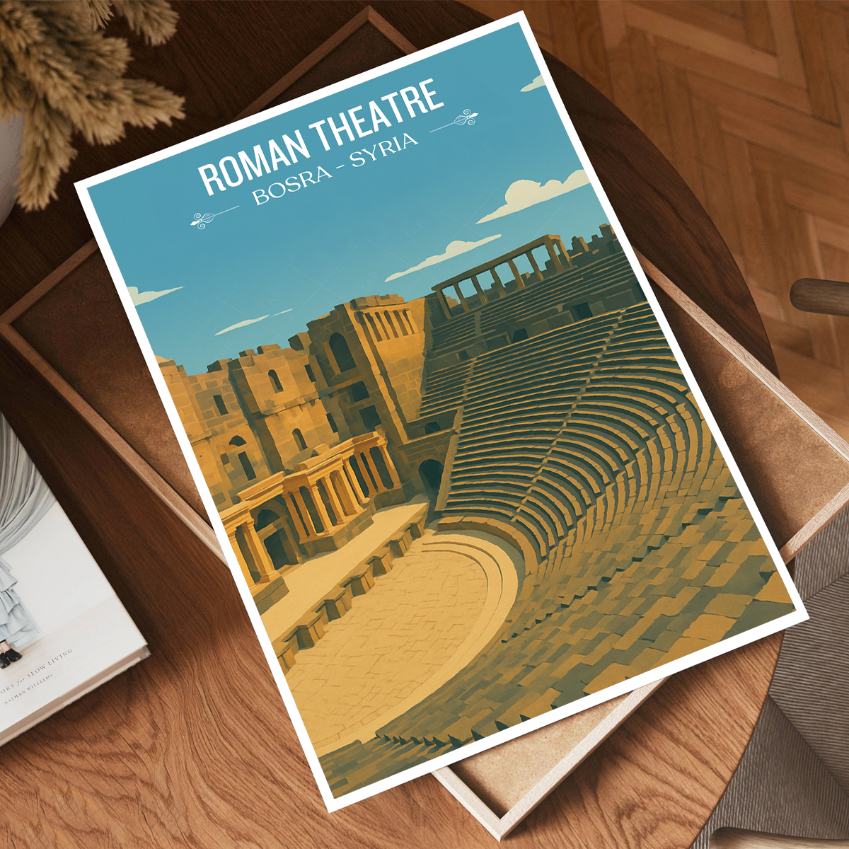 Roman Theatre - Syria - Travel Poster Print Modern Style Wall Art