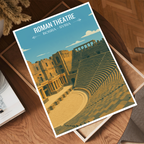 Roman Theatre - Syria - Travel Poster Print Modern Style Wall Art