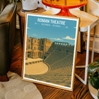 Roman Theatre - Syria - Travel Poster Print Modern Style Wall Art