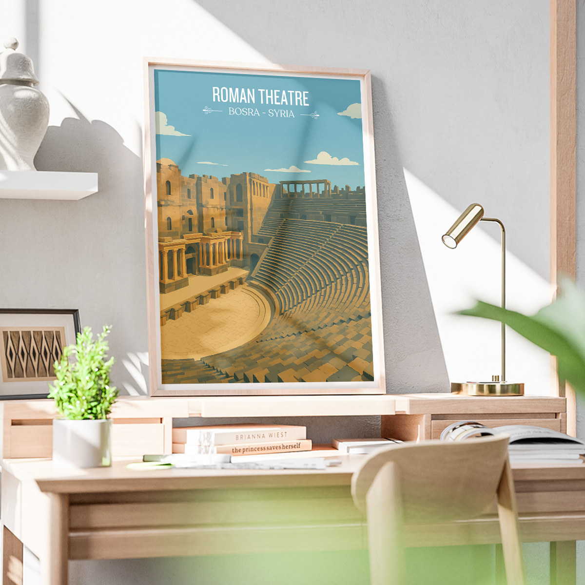Roman Theatre - Syria - Travel Poster Print Modern Style Wall Art