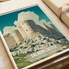 Saladin Castle - Syria - Travel Poster Print Modern Style Wall Art