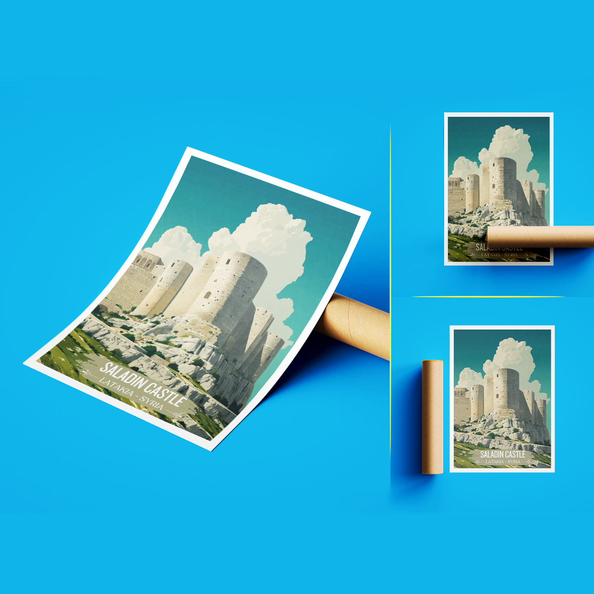 Saladin Castle - Syria - Travel Poster Print Modern Style Wall Art