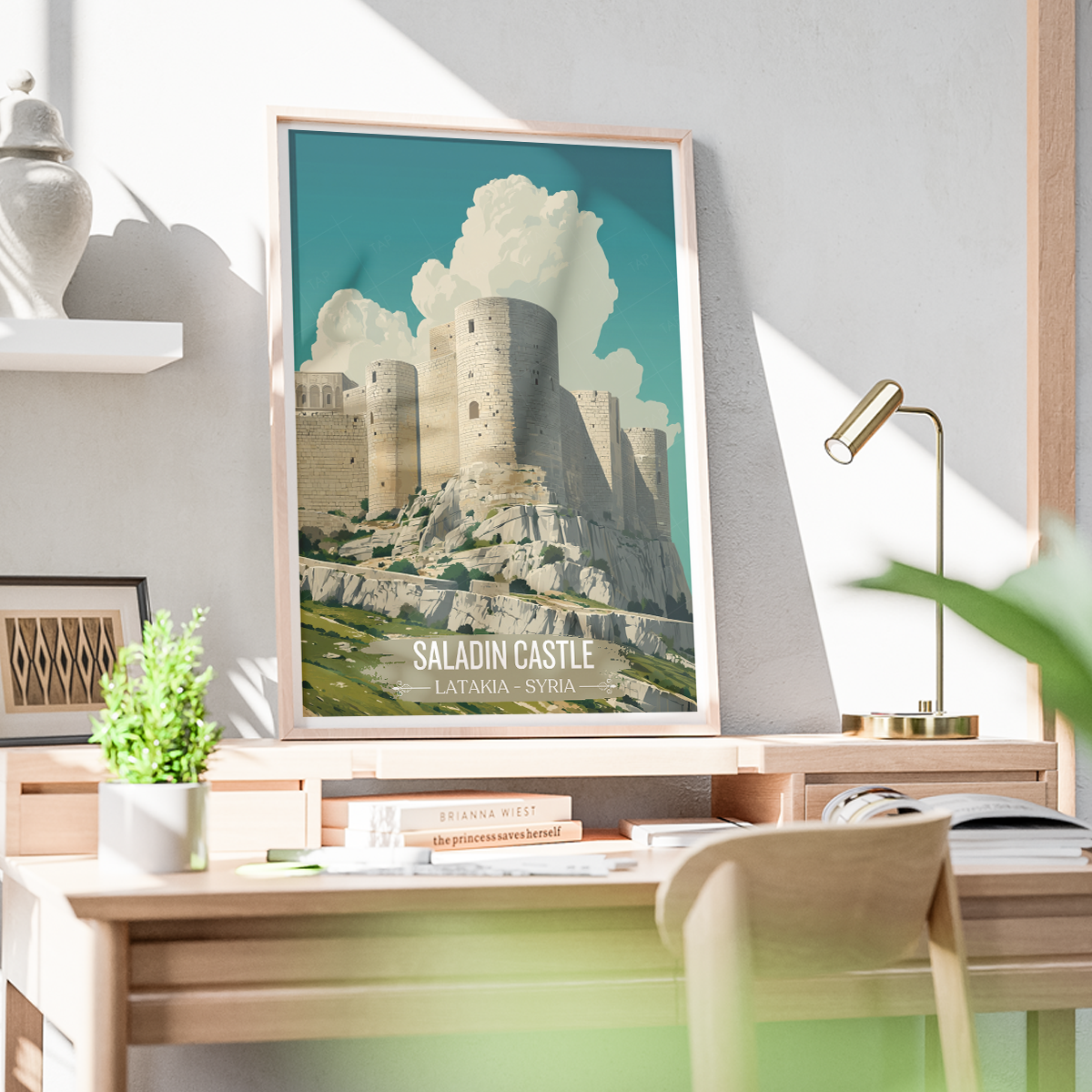 Saladin Castle - Syria - Travel Poster Print Modern Style Wall Art