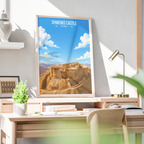 Shmemis Castle - Syria - Travel Poster Print Modern Style Wall Art