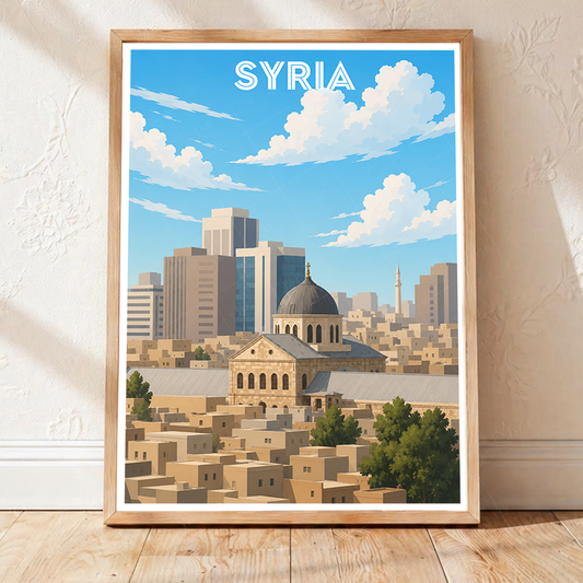Syria - Syria - Travel Poster Print Modern Style Wall Art - Art Print - Travel Art Poster