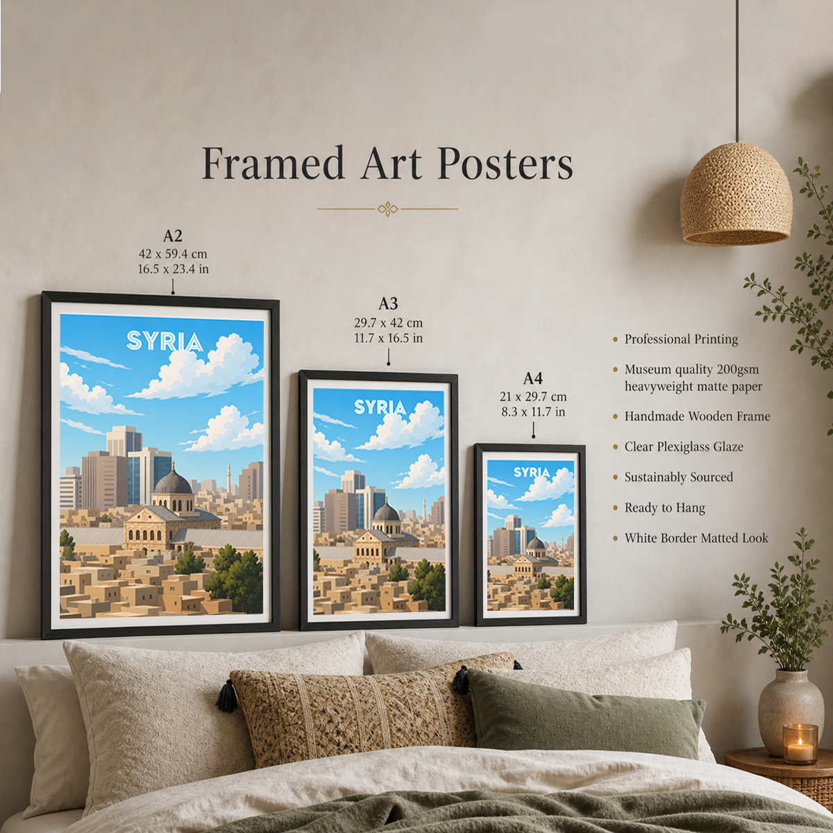 Syria - Syria - Travel Poster Print Modern Style Wall Art