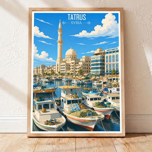 Tatrus - Syria - Travel Poster Print Modern Style Wall Art - Art Print - Travel Art Poster