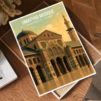 Umayyad Mosque - Syria - Travel Poster Print Modern Style Wall Art