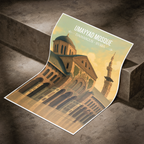 Umayyad Mosque - Syria - Travel Poster Print Modern Style Wall Art