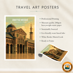 Umayyad Mosque - Syria - Travel Poster Print Modern Style Wall Art