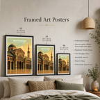 Umayyad Mosque - Syria - Travel Poster Print Modern Style Wall Art