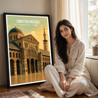 Umayyad Mosque - Syria - Travel Poster Print Modern Style Wall Art