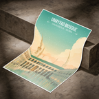 Umayyad Mosque - Syria - Travel Poster Print Modern Style Wall Art