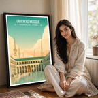 Umayyad Mosque - Syria - Travel Poster Print Modern Style Wall Art