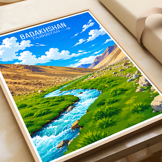 Badakhshan - Tajikistan - Travel Poster Print Modern Style Wall Art - Art Print - Travel Art Poster