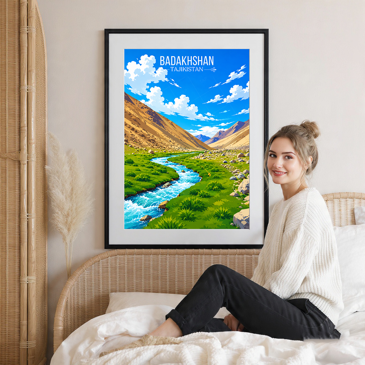 Badakhshan - Tajikistan - Travel Poster Print Modern Style Wall Art - Art Print - Travel Art Poster