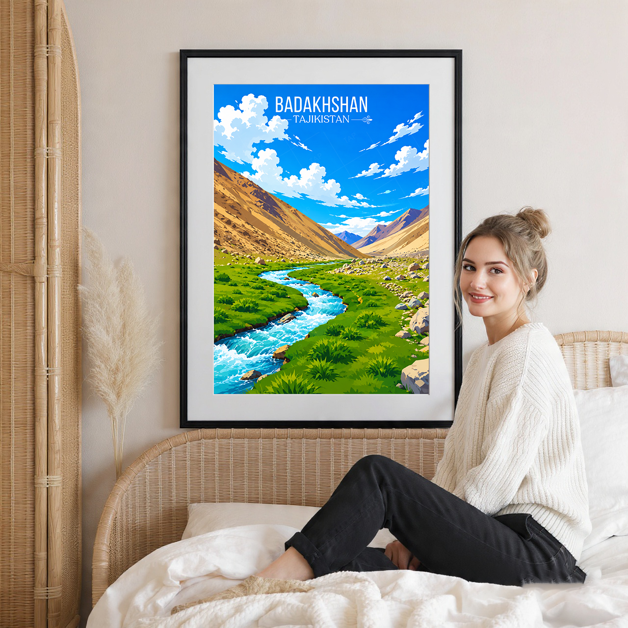 Badakhshan - Tajikistan - Travel Poster Print Modern Style Wall Art - Art Print - Travel Art Poster