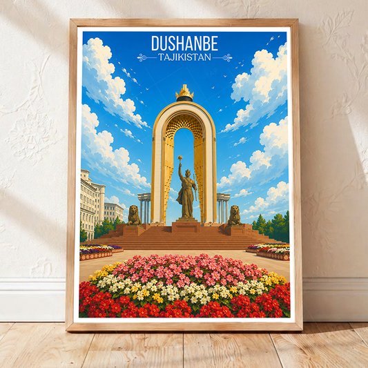 Dushanbe - Tajikistan - Travel Poster Print Modern Style Wall Art - Art Print - Travel Art Poster