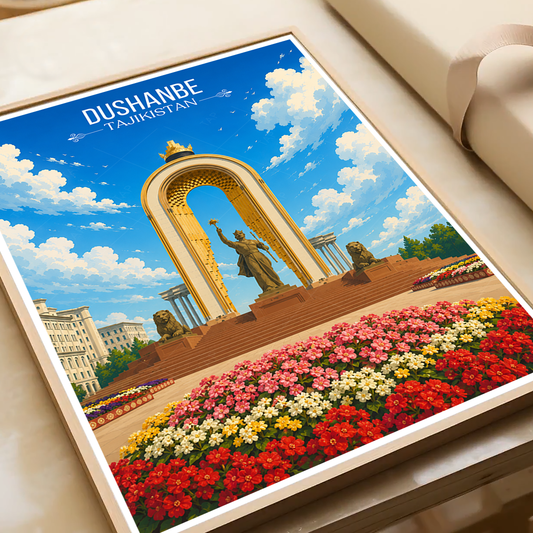 Dushanbe - Tajikistan - Travel Poster Print Modern Style Wall Art - Art Print - Travel Art Poster