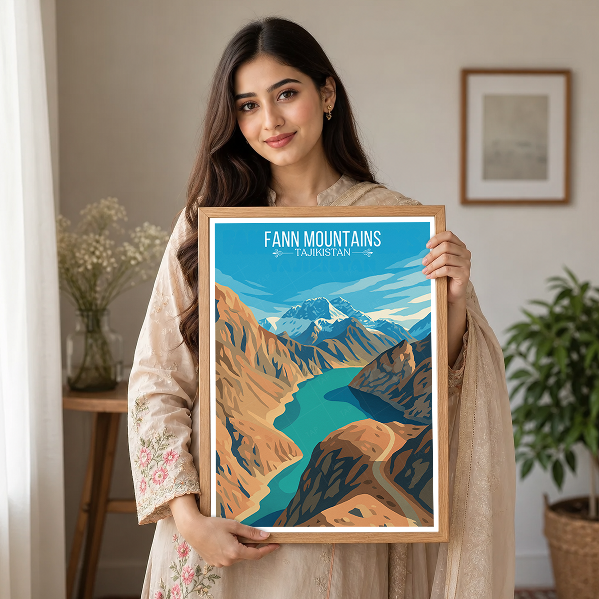 Fann Mountains - Tajikistan - Travel Poster Print Modern Style Wall Art