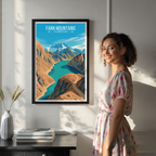 Fann Mountains - Tajikistan - Travel Poster Print Modern Style Wall Art