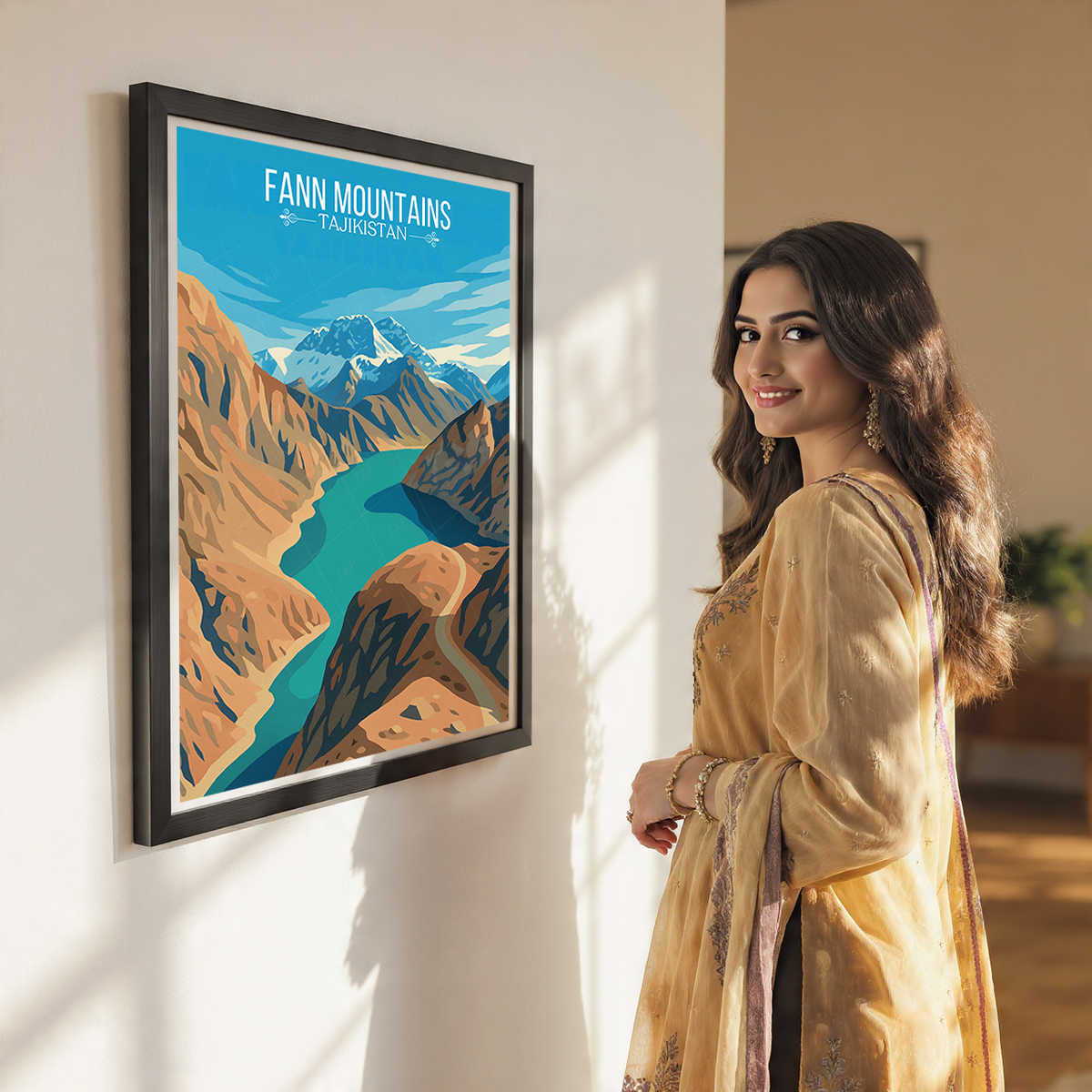 Fann Mountains - Tajikistan - Travel Poster Print Modern Style Wall Art
