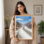Fedchenko Glacier - Tajikistan - Travel Poster Print Modern Style Wall Art