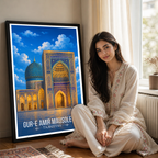 Gur-e-Amir Masuoleum - Tajikistan - Travel Poster Print Modern Style Wall Art