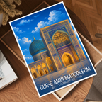 Gur-e-Amir Masuoleum - Tajikistan - Travel Poster Print Modern Style Wall Art