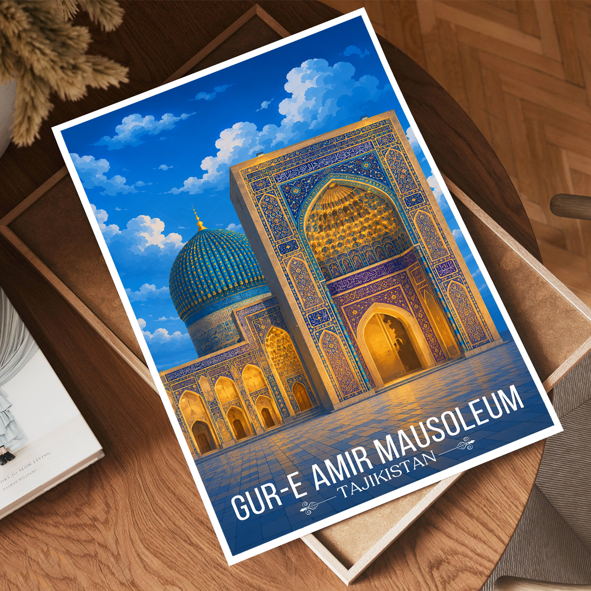 Gur-e-Amir Masuoleum - Tajikistan - Travel Poster Print Modern Style Wall Art
