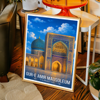 Gur-e-Amir Masuoleum - Tajikistan - Travel Poster Print Modern Style Wall Art