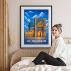 Gur-e-Amir Masuoleum - Tajikistan - Travel Poster Print Modern Style Wall Art