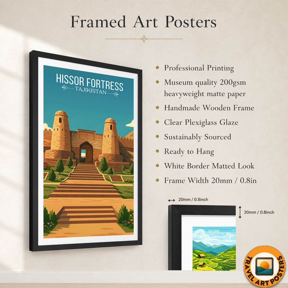 Hissor Fortress - Tajikistan - Travel Poster Print Modern Style Wall Art