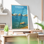 Iskanderku Lake - Tajikistan - Travel Poster Print Modern Style Wall Art