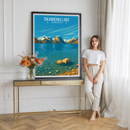 Iskanderku Lake - Tajikistan - Travel Poster Print Modern Style Wall Art