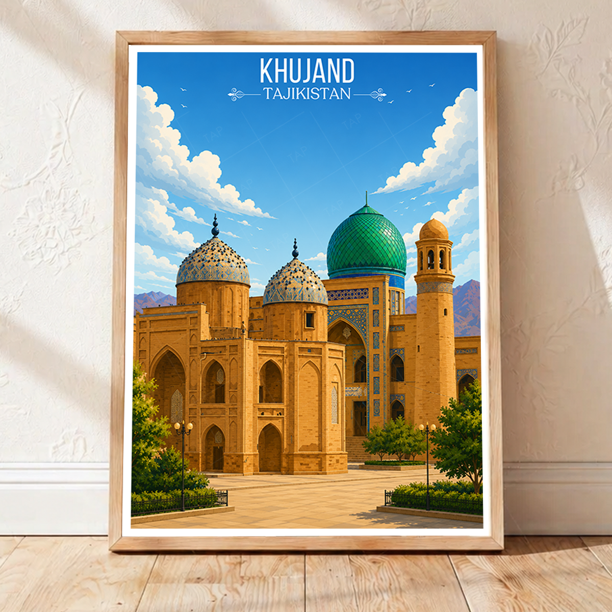 Khujand - Tajikistan - Travel Poster Print Modern Style Wall Art