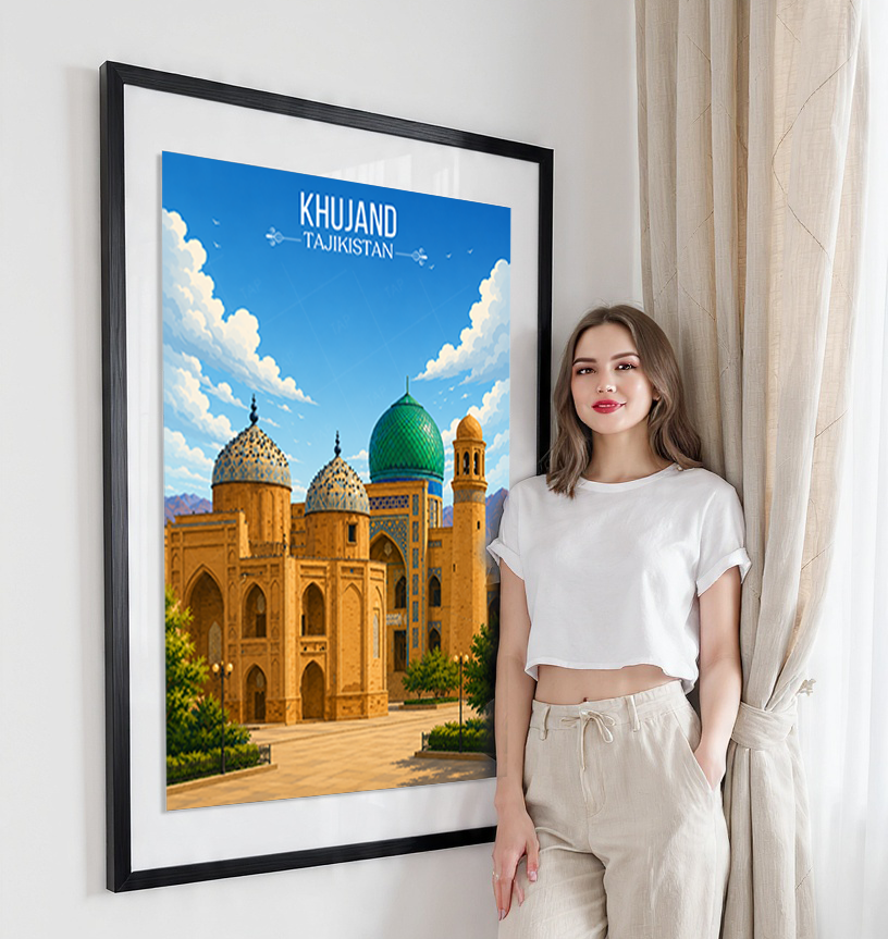 Khujand - Tajikistan - Travel Poster Print Modern Style Wall Art