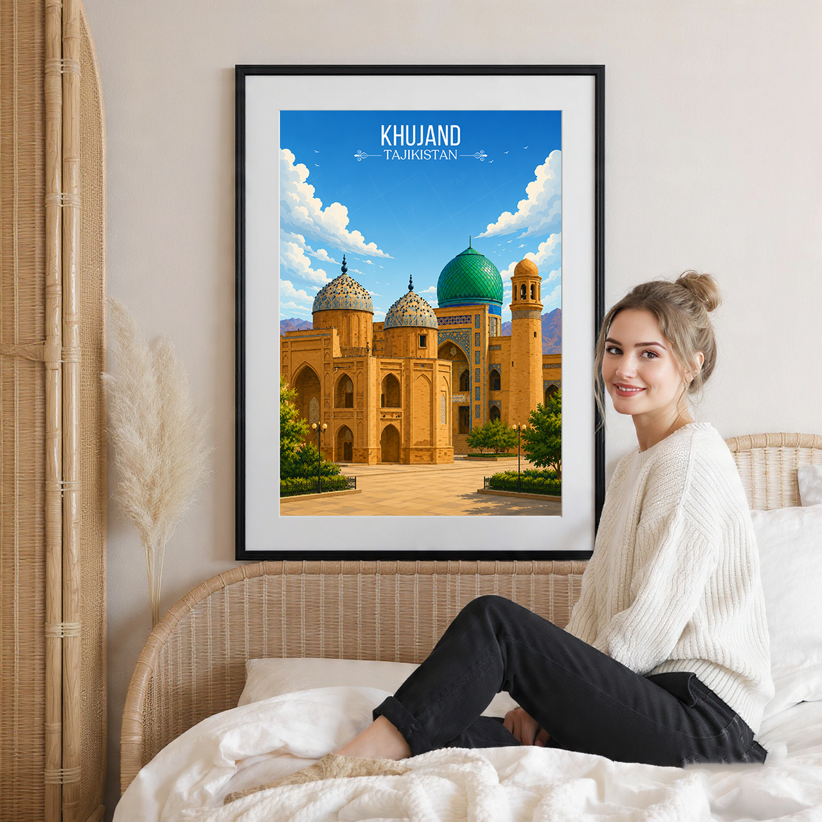 Khujand - Tajikistan - Travel Poster Print Modern Style Wall Art