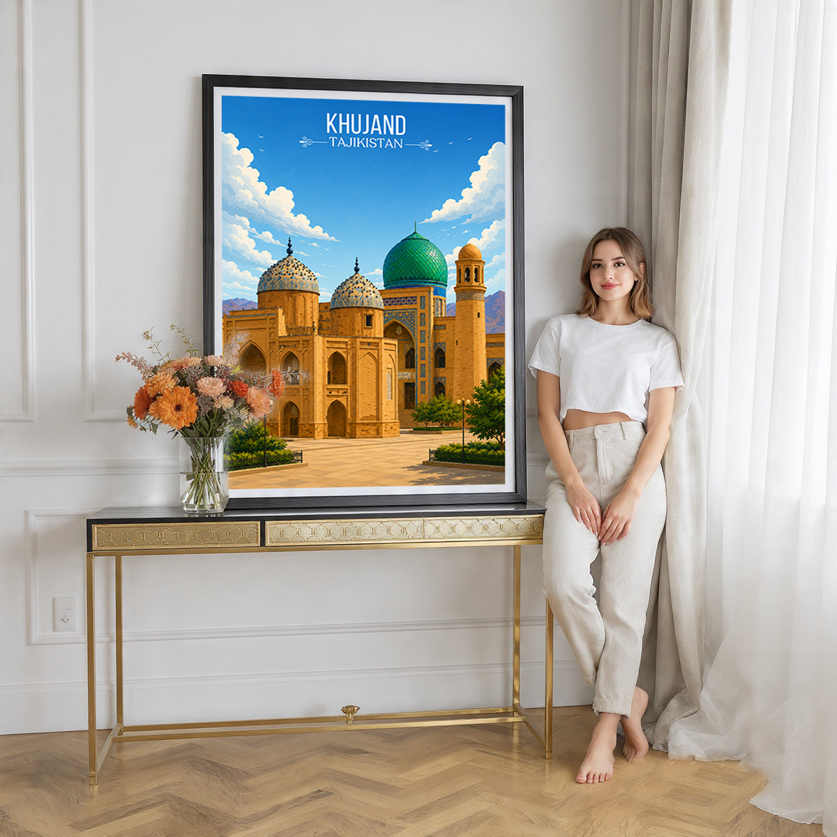 Khujand - Tajikistan - Travel Poster Print Modern Style Wall Art
