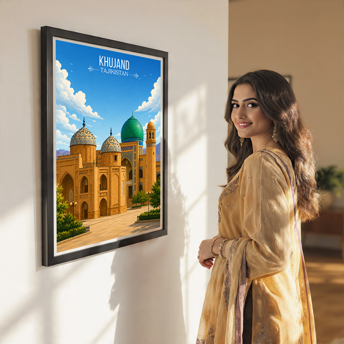 Khujand - Tajikistan - Travel Poster Print Modern Style Wall Art