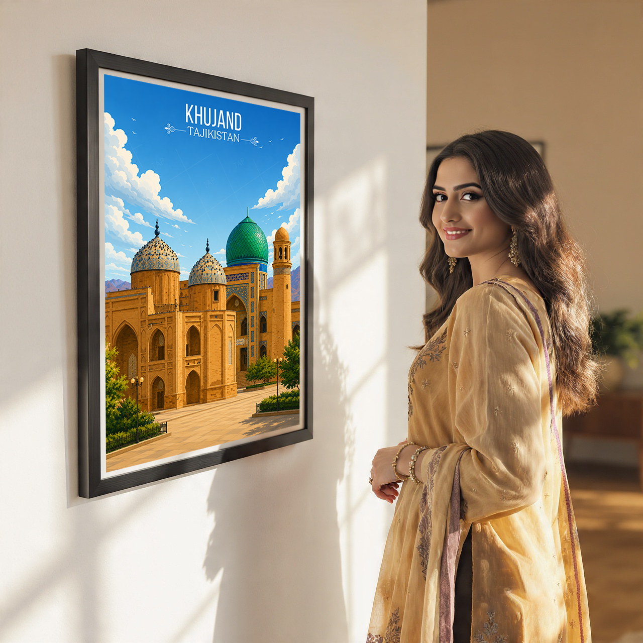 Khujand - Tajikistan - Travel Poster Print Modern Style Wall Art
