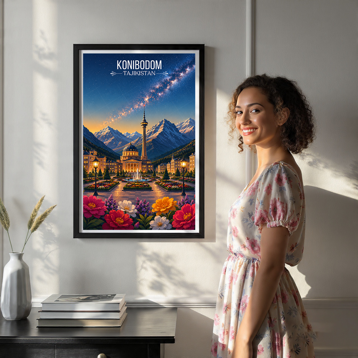 Konibodom - Tajikistan - Travel Poster Print Modern Style Wall Art