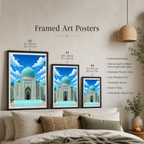 Muslihiddin Mausoleum - Tajikistan - Travel Poster Print Modern Style Wall Art