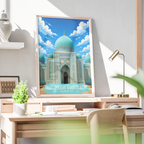 Muslihiddin Mausoleum - Tajikistan - Travel Poster Print Modern Style Wall Art