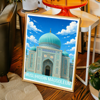 Muslihiddin Mausoleum - Tajikistan - Travel Poster Print Modern Style Wall Art